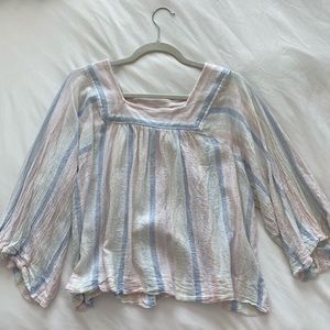 Gap Rainbow Square Neck Blouse Size Medium